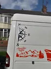2X MOTORHOME CAMPER VAN CARAVAN / STICKERS / DECAL / GRAPHIC / COMPASS MOUNTAINS