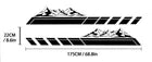 1.7m Mountain Stripes Side Stickers pair car graphics decal stripes van camper