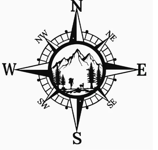 2X MOTORHOME CAMPER VAN CARAVAN / STICKERS / DECAL / GRAPHIC / COMPASS MOUNTAINS