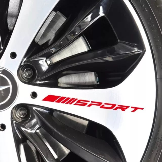 SPORT Wheels Rims Decals Stickers Racing Car volvo Mercedes vauxhall x4