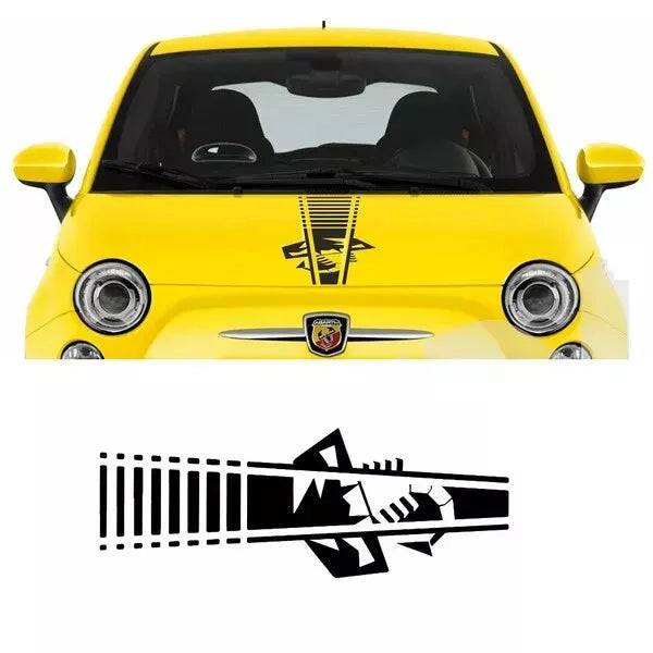 FIAT 500 ABARTH CAR BONNET STICKERS DECALS GRAPHICS LOGO