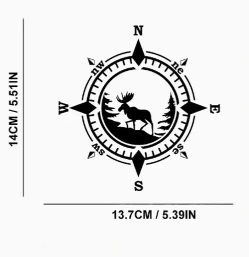 MOTORHOME CAMPER VAN CARAVAN / STICKERS / DECAL / GRAPHIC / COMPASS MOUNTAINS