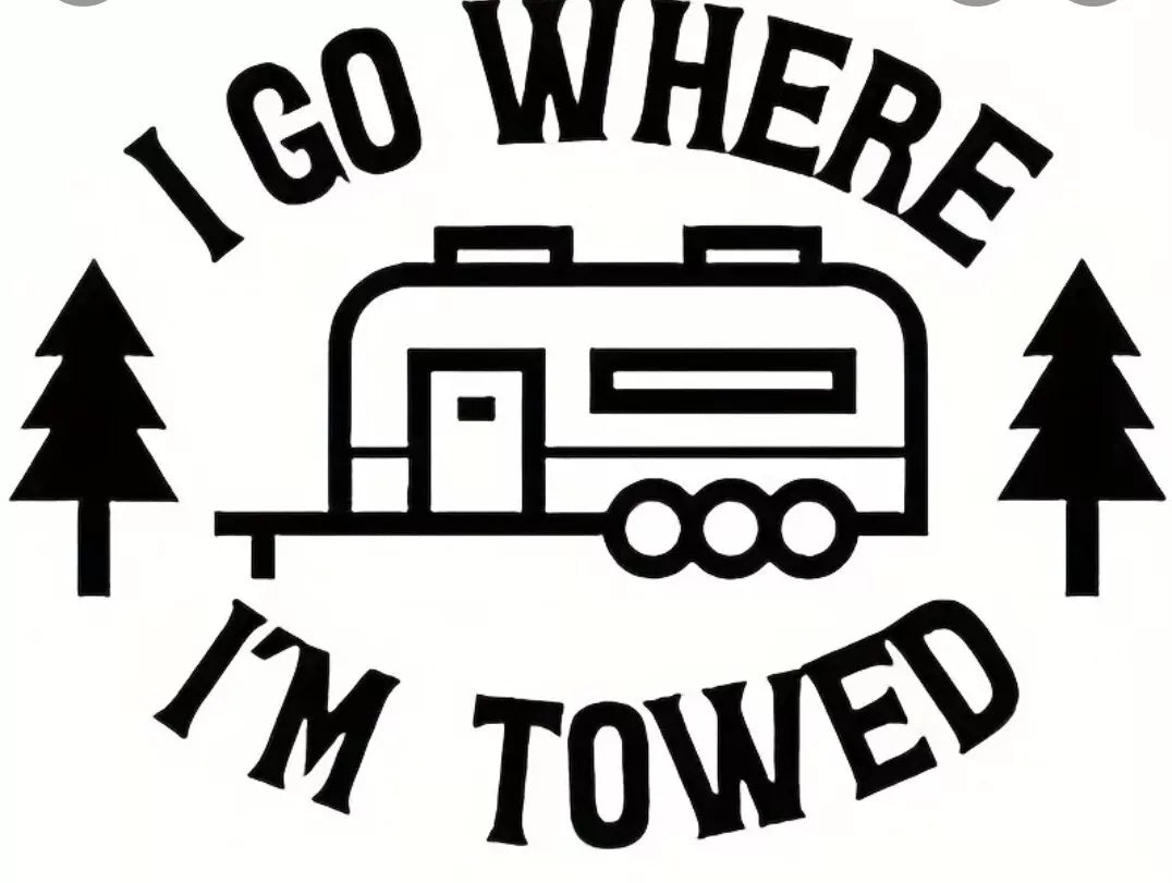 towed car window bumper sticker decal funny vinyl car van caravan camper