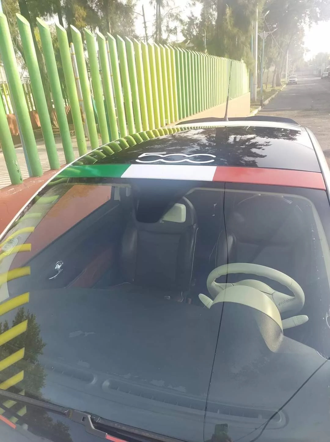 Fiat Italian Flag Windscreen Sunstrip For Fiat Abarth 500/595 Vinyl banner