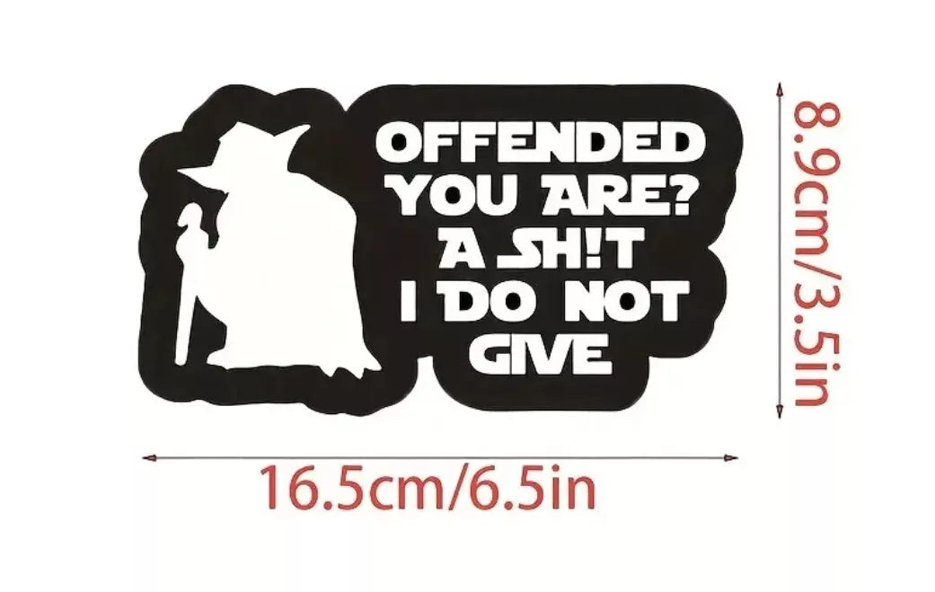 Yoda Offended You Are ? Car Sticker Novelty Window Bumper Decal Yoda Star Wars