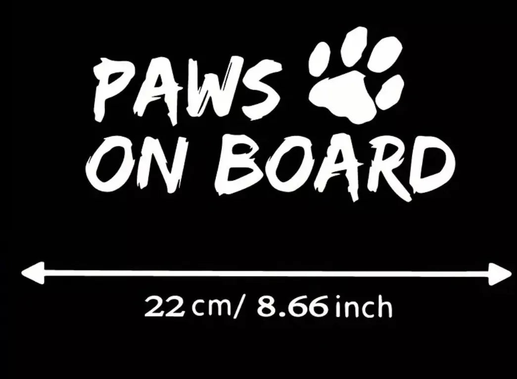 paws on board Car Bumper Sticker Decal vinyl DOG PAW Graphics Bumper