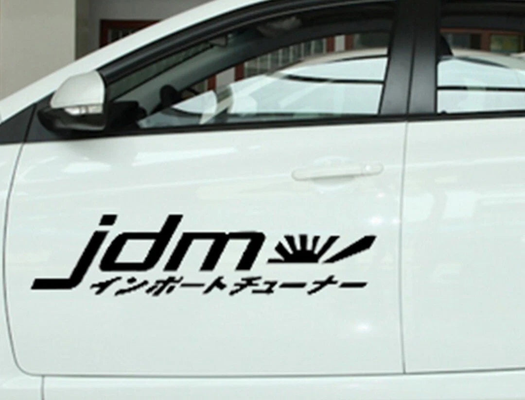 2x JDM Side Stripes Rising Sun Made Japan Flag Vinyl Sticker Decal