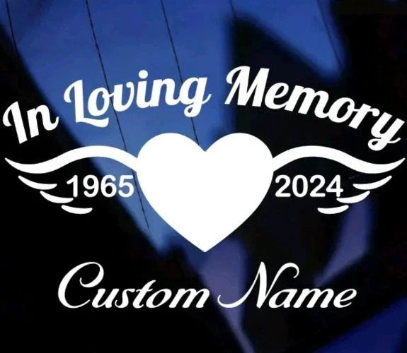 In Loving Memory Of Personalised ,Decal Sticker Car Van Bike Bumper Window
