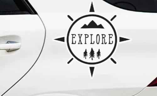 MOTORHOME CAMPER VAN CARAVAN / STICKERS / DECAL / GRAPHIC / COMPASS MOUNTAINS