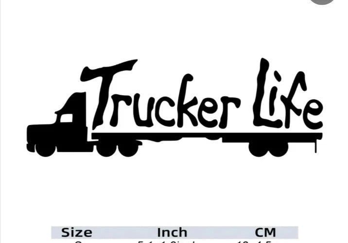 Trucker Life Decal Sticker truck driver Graphics Vinyl