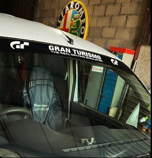 Gran turismo car windscreen sunstrip all colours available