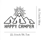 Happy Camper Camping Sticker Large Caravan Motorhome Camper Van Mountains Decal