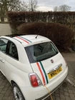 Fiat 500 595 Italian flag racing stripes bonnet roof boot decal graphics OTT90