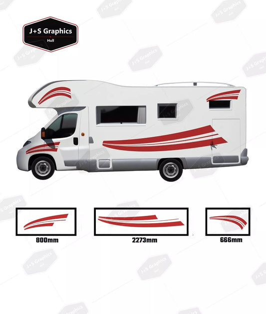 MOTORHOME GRAPHICS STRIPES UNIVERSAL ANY CAMPER VAN CARAVAN STICKERS DECAL CV2
