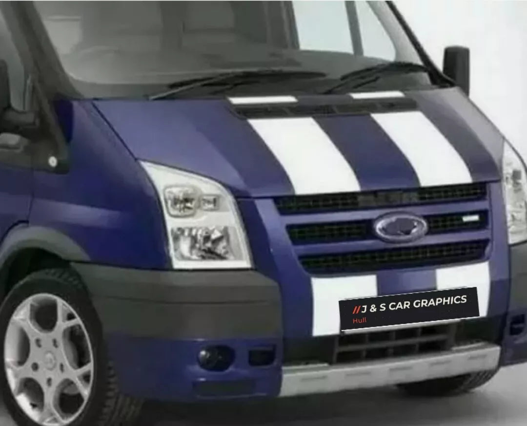 Bonnet Stripe Vinyl Graphics Fits Ford Transit MK6 MK7 SWB LWN Van