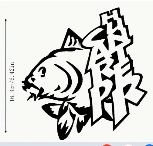 carp hunter Decal Sticker Car Bike Funny Bumper Vinyl Van Toolbox