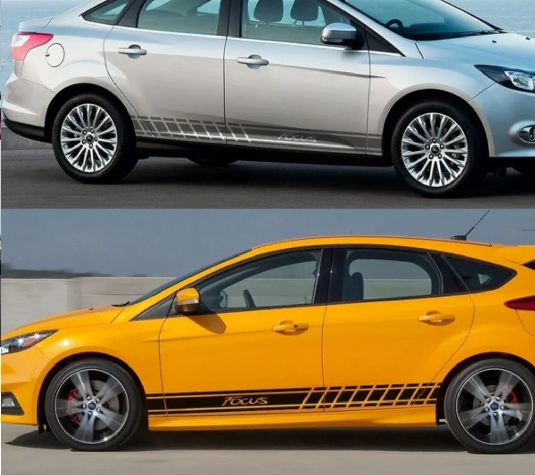 SIDE STRIPES FOR FORD FOCUS RACING SIDE SKIRT STRIPES VINYL DECALS STICKERS