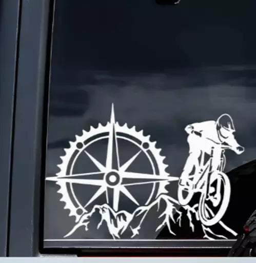 1x Mountain bike Vinyl Stickers Graphics Decals For Car Dirt Camper Van Caravan