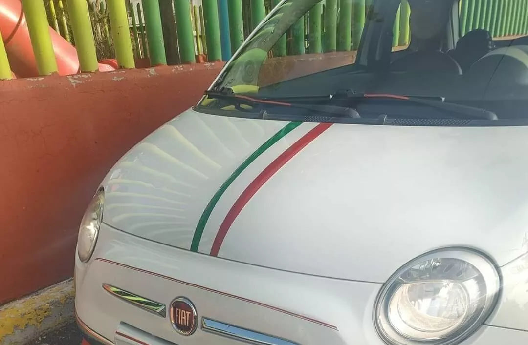 Italian Flag Bonnet and sunstrip For Fiat 500 595 Abarth decals graphics sticker