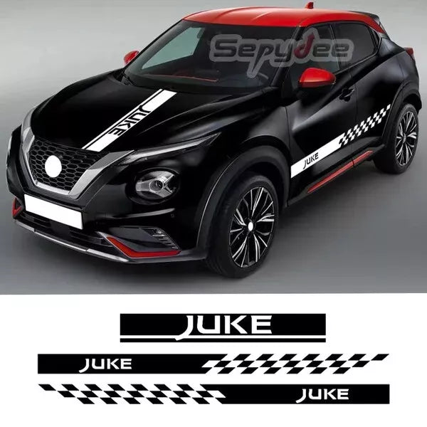 Nissan Juke Bonnet and side decals vinyl stripe