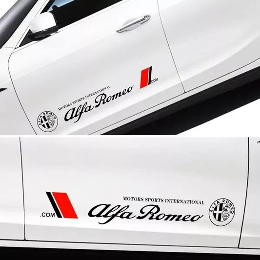 Alfa Romeo Side Skirt Gloss Vinyl Car Decals Stickers Set Of 2 Default Black