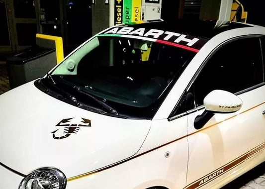 Italian Flag Windscreen Sunstrip For Fiat Abarth 500 595 Vinyl Sticker banner
