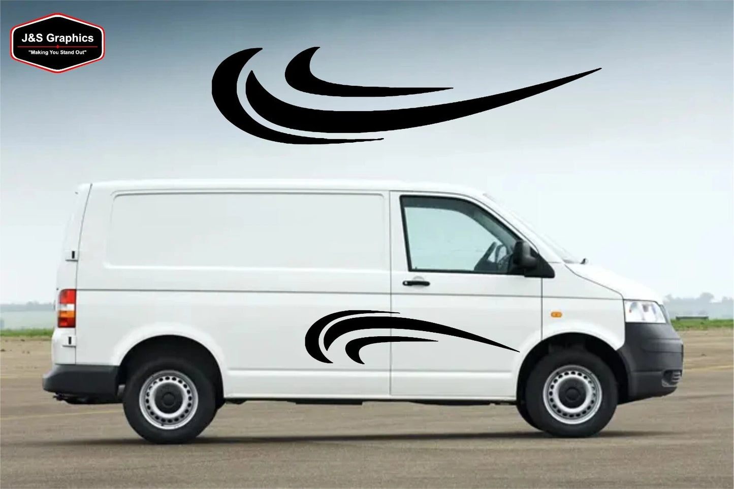 MOTORHOME GRAPHICS STICKERS DECALS CAMPER VAN CARAVAN waves x2