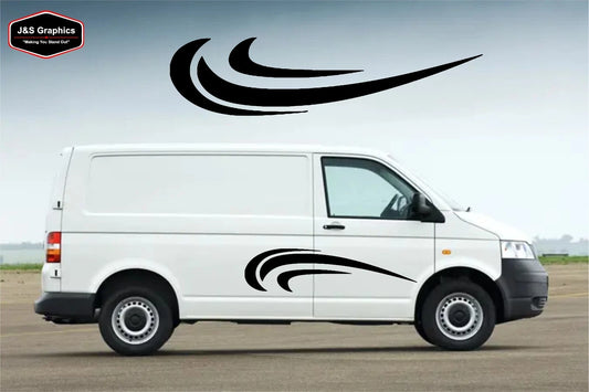 MOTORHOME GRAPHICS STICKERS DECALS CAMPER VAN CARAVAN waves x2
