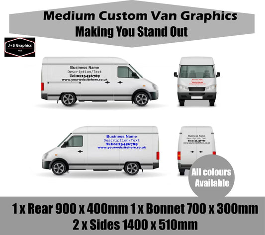 Medium Custom Business Van Sign Writing Full Graphics Vinyl Decals Sticker Kit