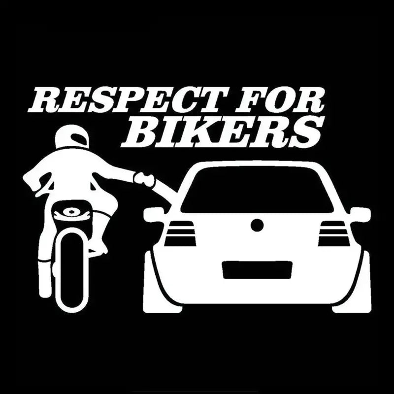 Respect for bikers  car window bumper body vinyl  sticker decal jdm  20 x 14 cm