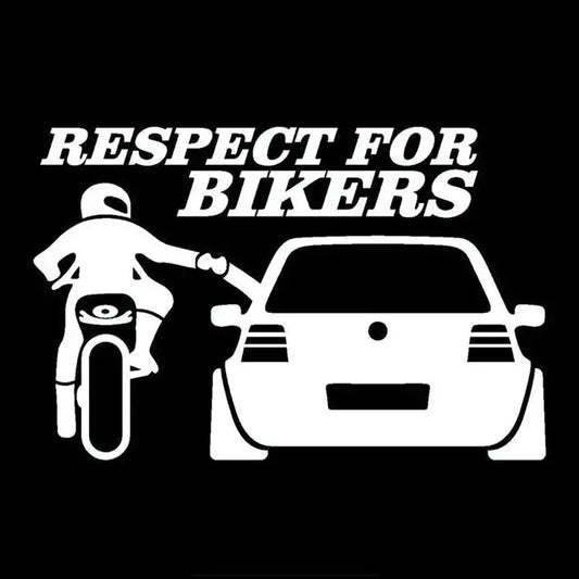 Respect for bikers  car window bumper body vinyl  sticker decal jdm  20 x 14 cm