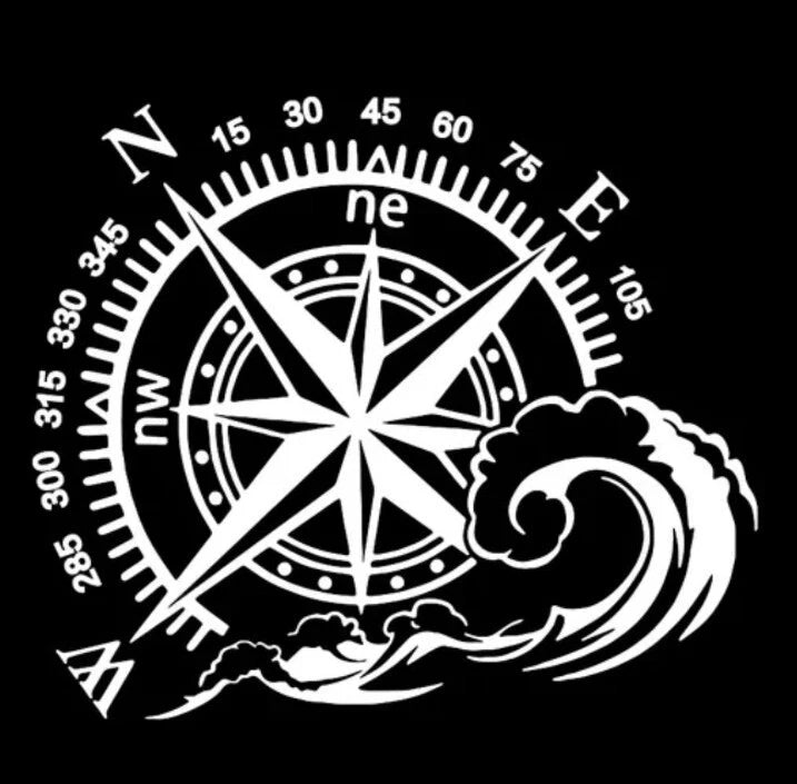 1 xMOTORHOME CAMPER VAN CARAVAN / STICKERS / DECAL / GRAPHIC / COMPASS MOUNTAINS