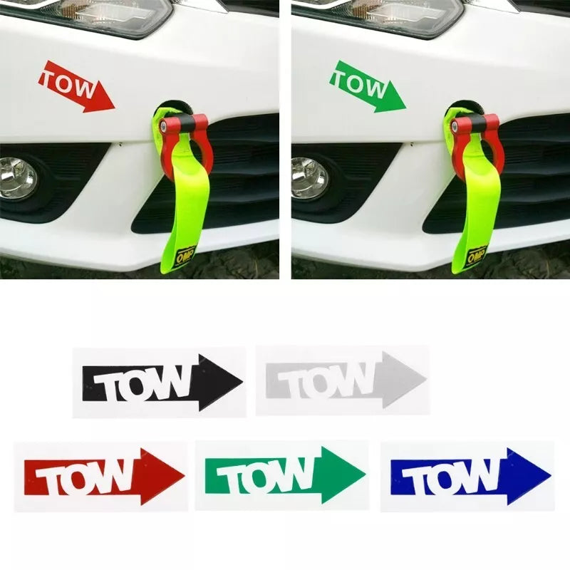 2x TOW Vinyl Sticker Car Bumper Window Drift Track Race Rally Motorsport JDM VAG