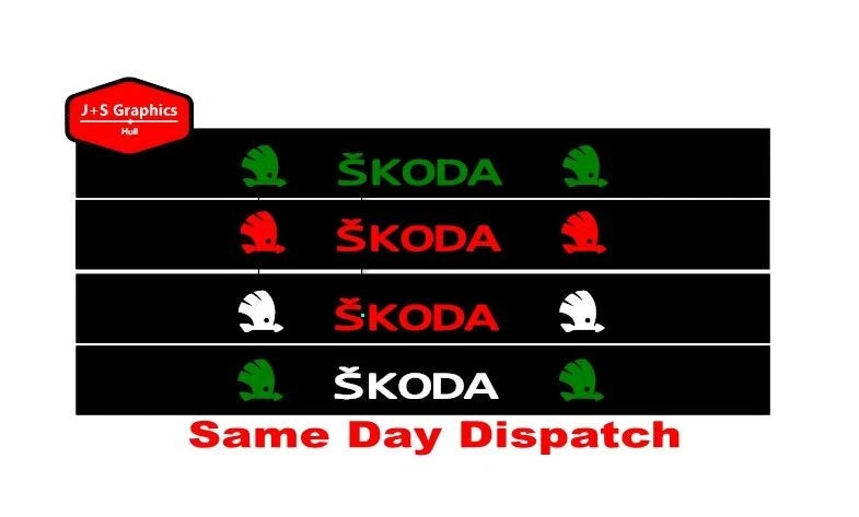 SKODA OCTAVIA FABIA RAPID CITIGO WINDSCREEN SUNSTRIP GRAPHIC DECAL STICKERS
