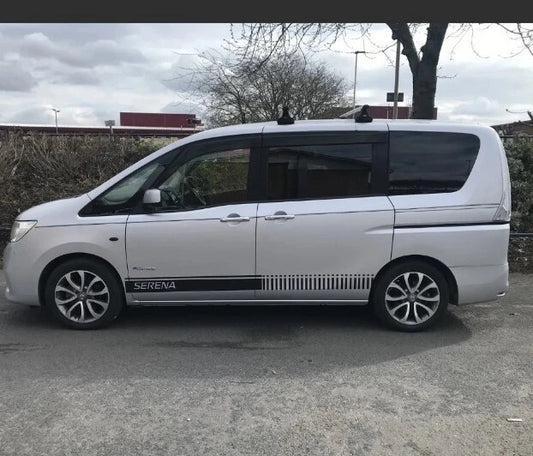 Nissan Serena bonnet and Side Racing Stripes Decals Car Stickers Vinyl Graphics