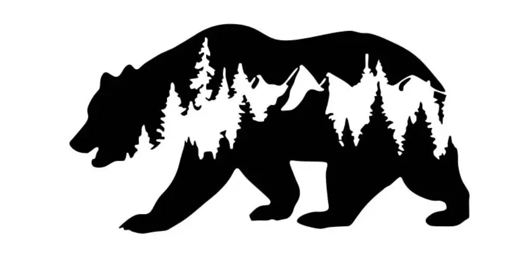 MOTORHOME CAMPER VAN CARAVAN  STICKERS DECAL GRAPHIC MOUNTAINS TREES BEAR