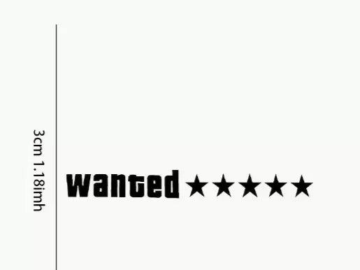 wanted GTA five star rate Decal Sticker Car Bike Funny Bumper Vinyl Van Toolbox