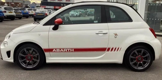 Fiat abarth side racing stripes abarth  decals vinyl graphics stickers