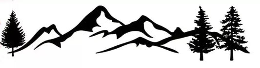 2x Mountain Range Vinyl Stickers Graphics Decals For Car Dirt Camper Van Caravan