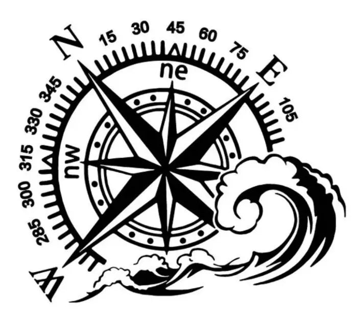 1 xMOTORHOME CAMPER VAN CARAVAN / STICKERS / DECAL / GRAPHIC / COMPASS MOUNTAINS