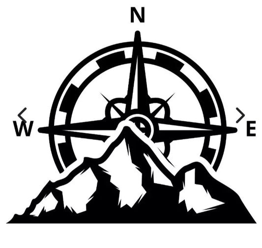 1 xMOTORHOME CAMPER VAN CARAVAN / STICKERS / DECAL / GRAPHIC / COMPASS MOUNTAINS