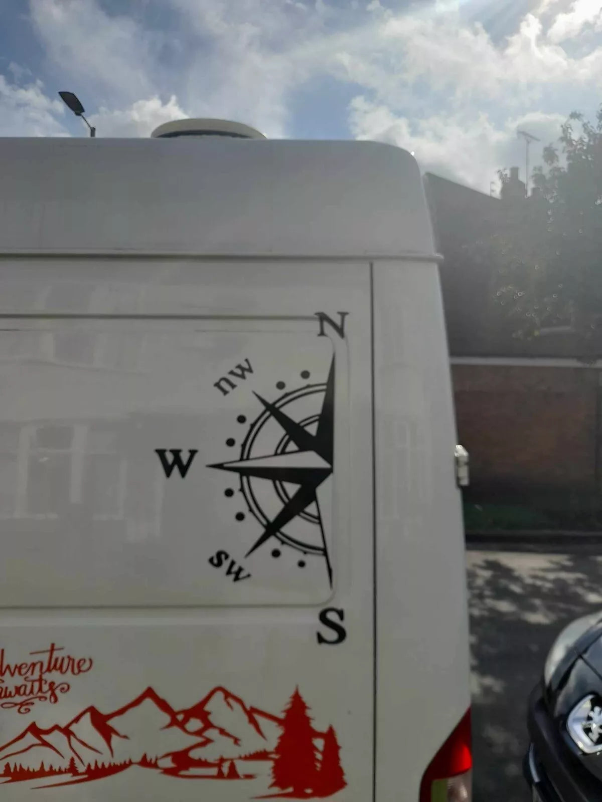 2X MOTORHOME CAMPER VAN CARAVAN / STICKERS / DECAL / GRAPHIC / COMPASS MOUNTAINS