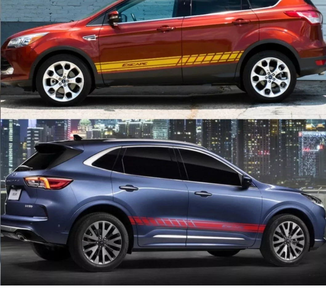 FORD ESCAPE RACING SIDE SKIRT STRIPES VINYL DECALS STICKERS SIDE STRIPES