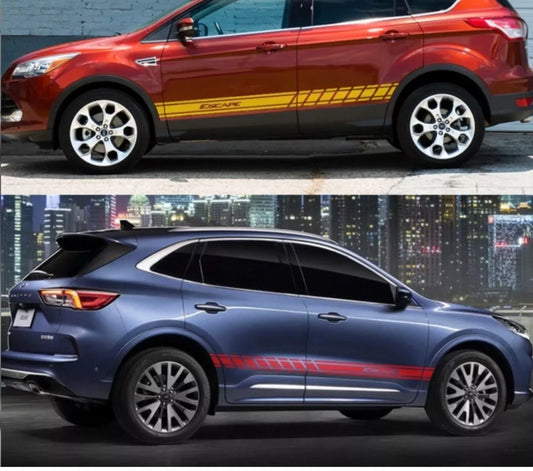 FORD ESCAPE RACING SIDE SKIRT STRIPES VINYL DECALS STICKERS SIDE STRIPES