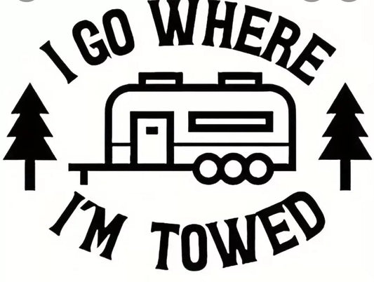 towed car window bumper sticker decal funny vinyl car van caravan camper