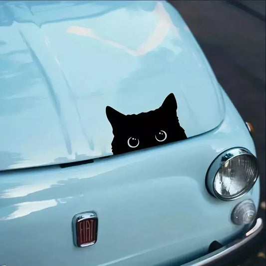 Cat Face Peering Funny Auto Car Bumper Window Vinyl Sticker Decals Decor