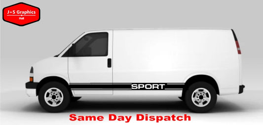 FORD TRANSIT SPORT SIDE STRIPES GRAPHICS STICKERS MK6 MK7 M SPORT