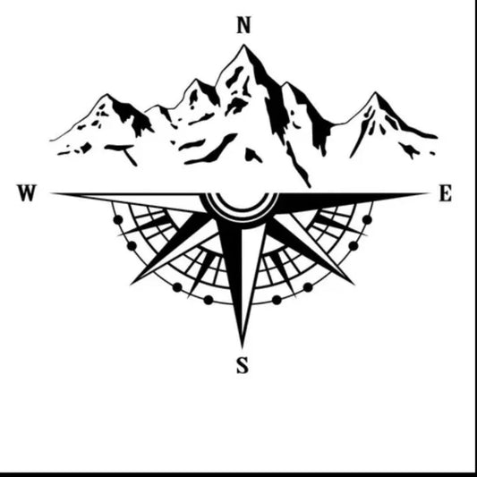 1x MOTORHOME CAMPER VAN CARAVAN / STICKERS / DECAL / GRAPHIC / COMPASS MOUNTAINS
