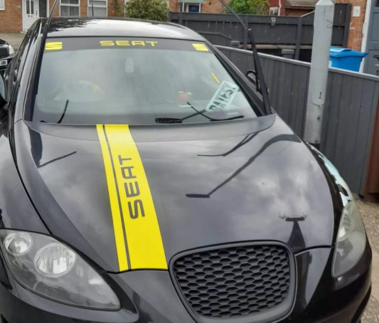 Seat leon side racing stripes graphics decals Stickers Included Bonnet Stripe