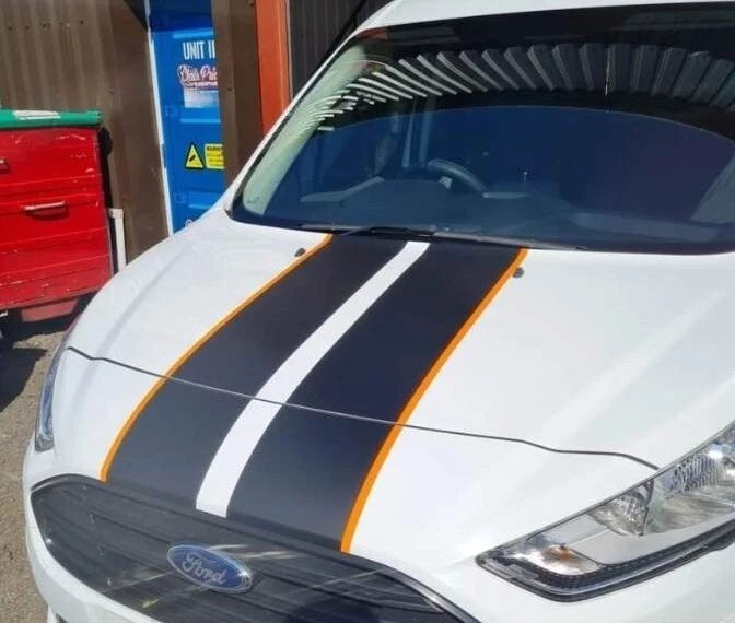 Ford Transit Connect Vinyl Bonnet Stripes With Pinstripe Sport Decals